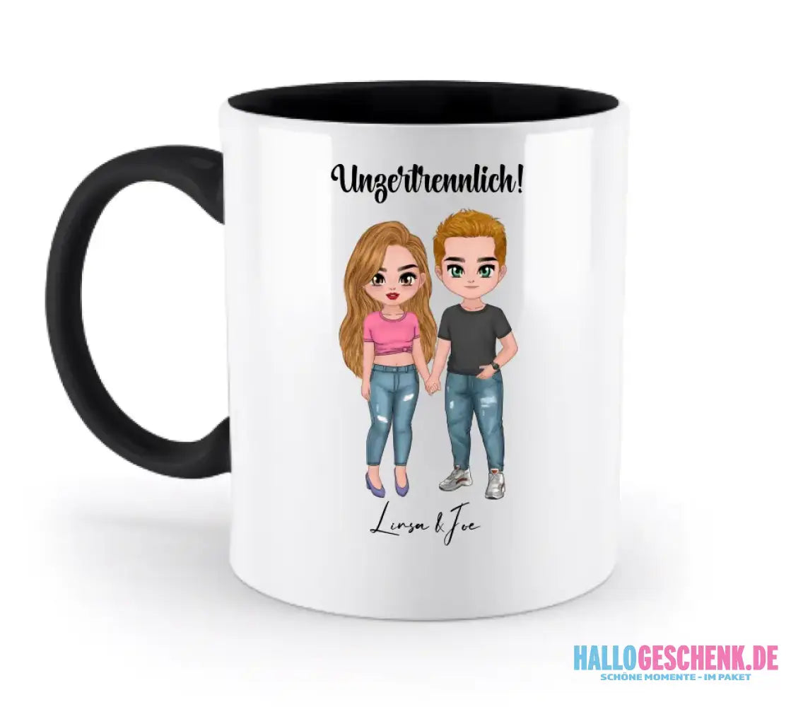 5in1: Cute People Design - zweifarbige Tasse