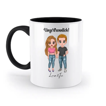 5in1: Cute People Design - zweifarbige Tasse