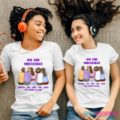 5in1: Gestalte 2-5 Freundinnen - Ladies Premium T-Shirt XS-2XL aus Bio-Baumwolle für Damen
