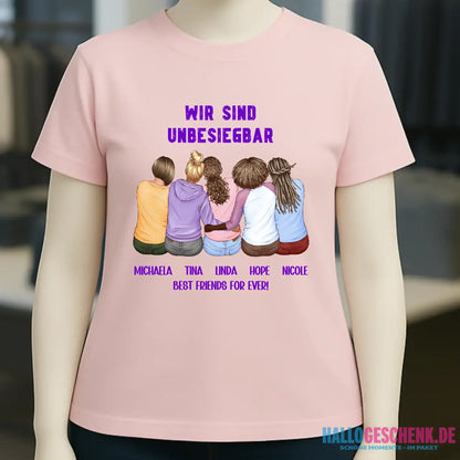 5in1: Gestalte 2-5 Freundinnen - Ladies Premium T-Shirt XS-2XL aus Bio-Baumwolle für Damen
