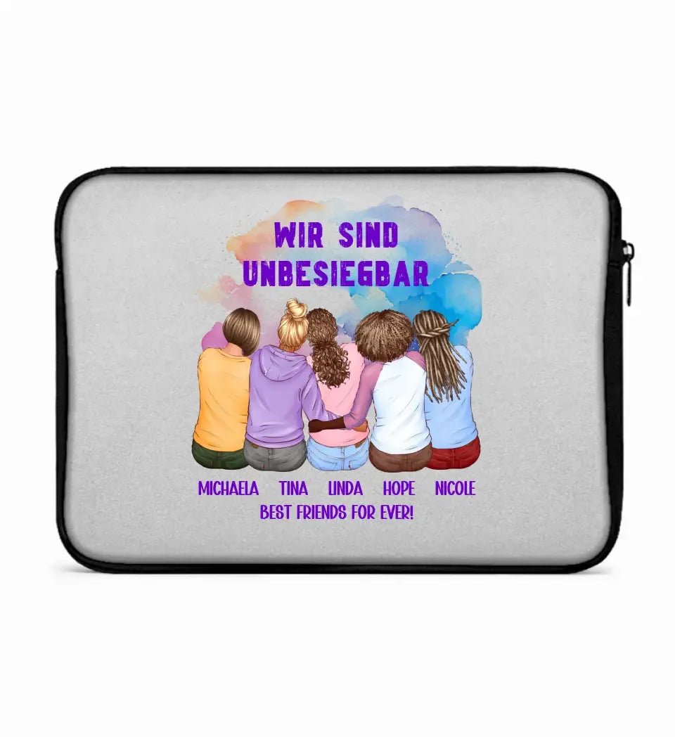 5in1: Gestalte 2 - 5 Freundinnen - Laptop Case 13" Zoll Notebook - Tasche von HalloGeschenk.de