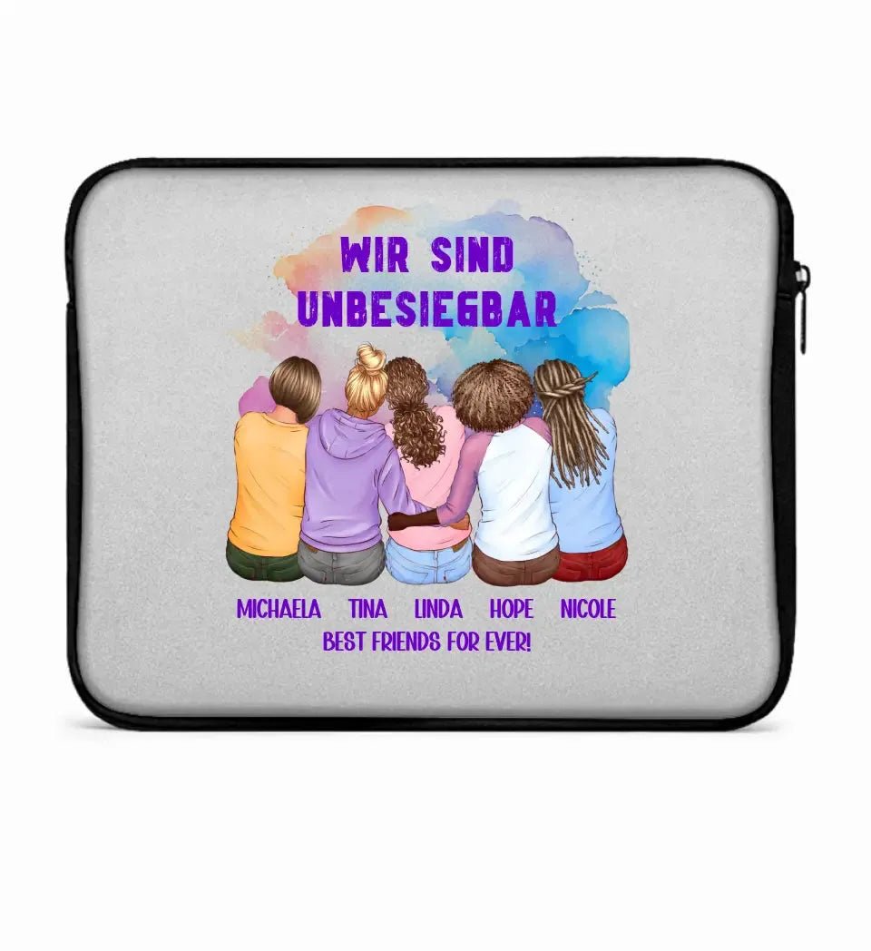 5in1: Gestalte 2 - 5 Freundinnen - Laptop Case 15" Zoll Notebook - Tasche von HalloGeschenk.de