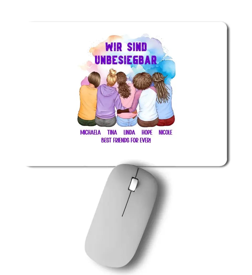 5in1: Gestalte 2 - 5 Freundinnen - Mousepad 27x19 cm von HalloGeschenk.de