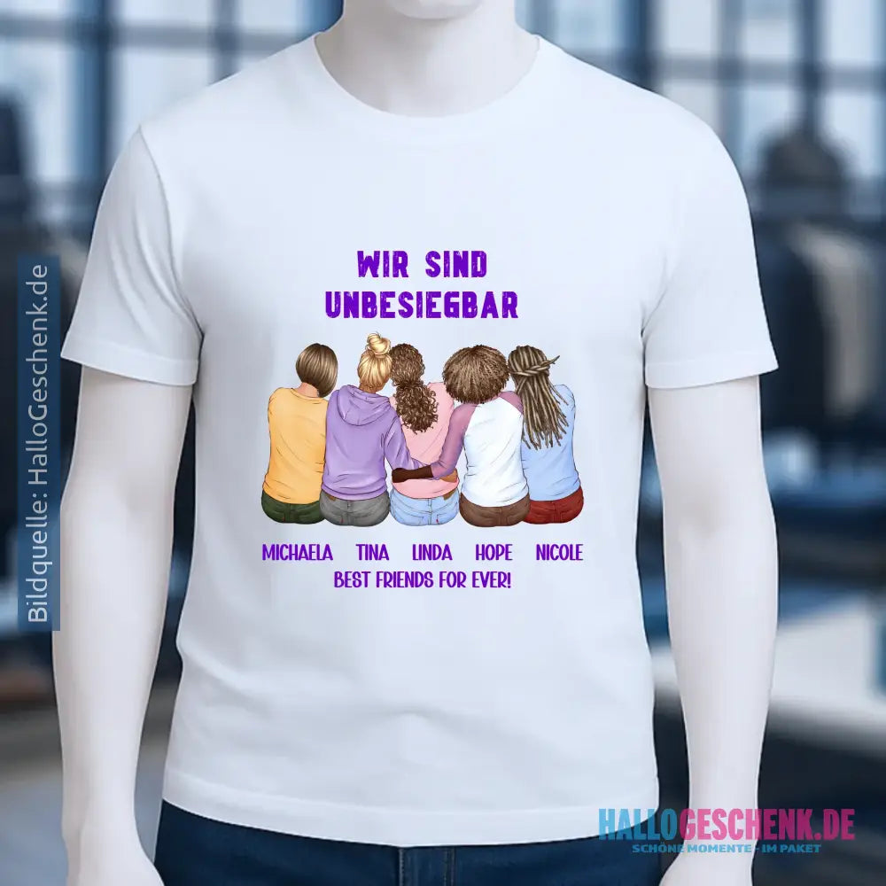 5in1: Gestalte 2-5 Freundinnen - Unisex Premium T-Shirt XS-5XL aus Bio-Baumwolle für Damen & Herren