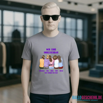 5in1: Gestalte 2-5 Freundinnen - Unisex Premium T-Shirt XS-5XL aus Bio-Baumwolle für Damen & Herren