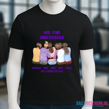 5in1: Gestalte 2-5 Freundinnen - Unisex Premium T-Shirt XS-5XL aus Bio-Baumwolle für Damen & Herren