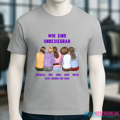 5in1: Gestalte 2-5 Freundinnen - Unisex Premium T-Shirt XS-5XL aus Bio-Baumwolle für Damen & Herren