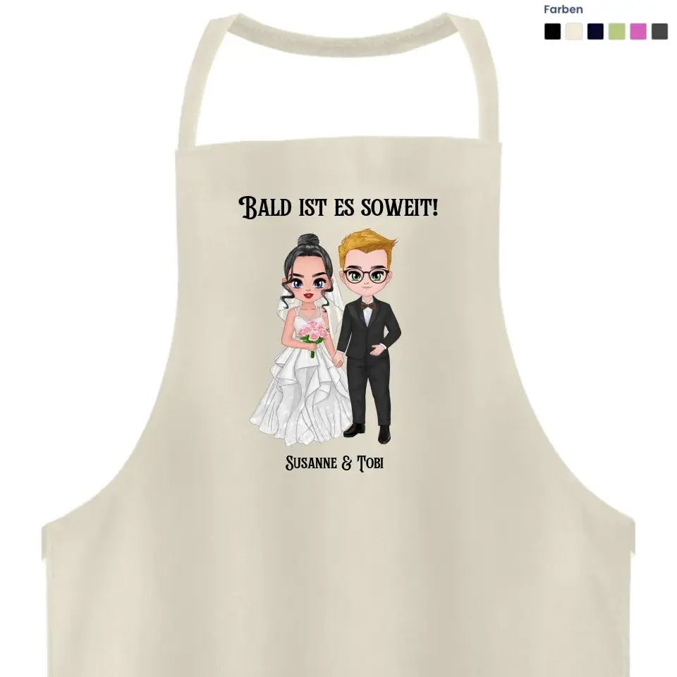 5in1: Hochzeitspaar - Kochschürze / Grillschürze / Schürze (OneSize) von HalloGeschenk.de