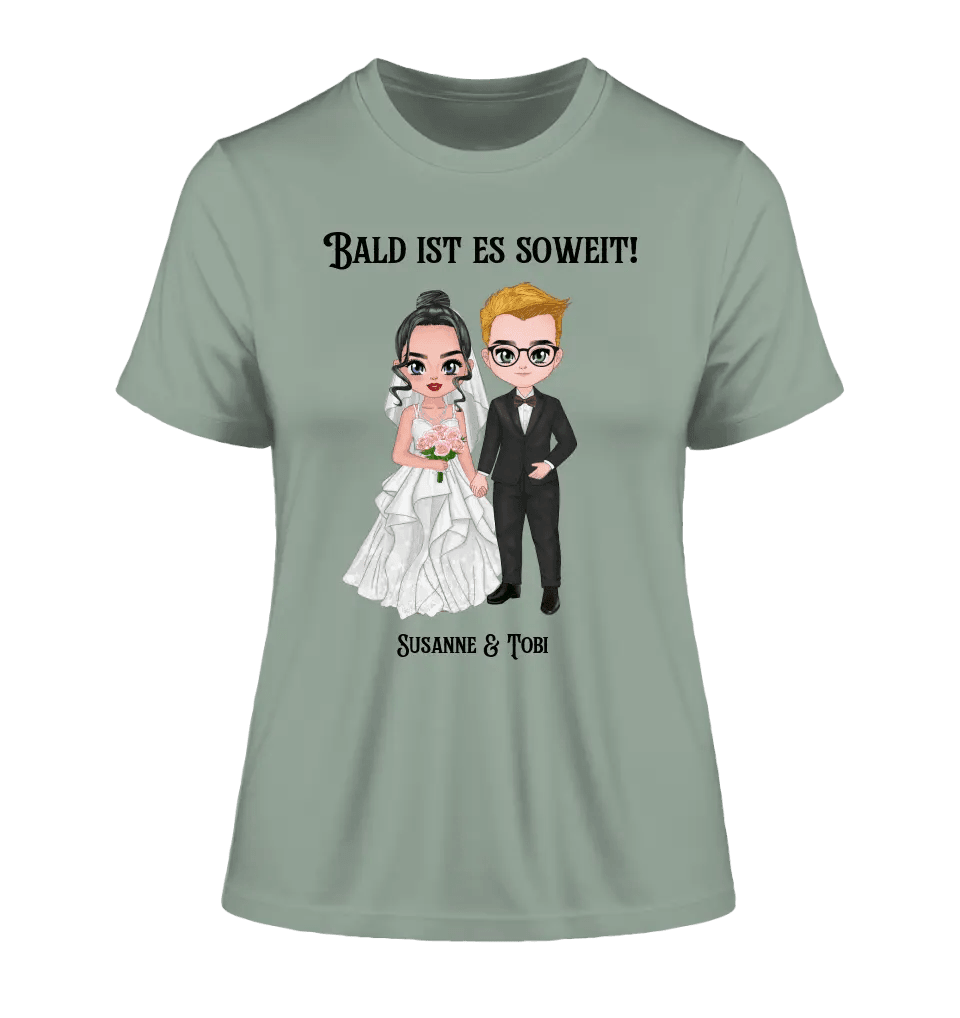 5in1: Hochzeitspaar - Ladies Premium T - Shirt XS - 2XL aus Bio - Baumwolle für Damen - HalloGeschenk.de #geschenkideen# #personalisiert# #geschenk#