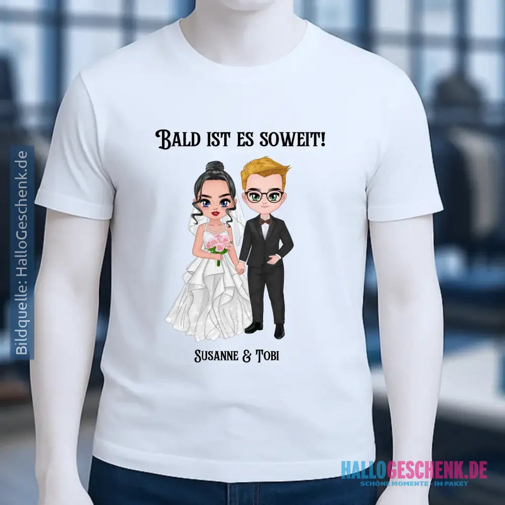 5in1: Hochzeitspaar personalisierbar - Unisex Premium T-Shirt XS-5XL aus Bio-Baumwolle für Damen & Herren