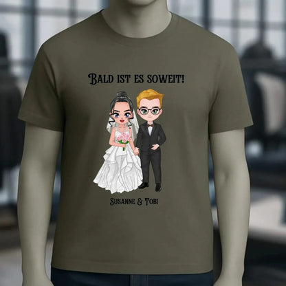 5in1: Hochzeitspaar personalisierbar - Unisex Premium T-Shirt XS-5XL aus Bio-Baumwolle für Damen & Herren