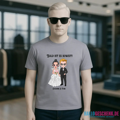5in1: Hochzeitspaar personalisierbar - Unisex Premium T-Shirt XS-5XL aus Bio-Baumwolle für Damen & Herren