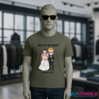 5in1: Hochzeitspaar personalisierbar - Unisex Premium T-Shirt XS-5XL aus Bio-Baumwolle für Damen & Herren