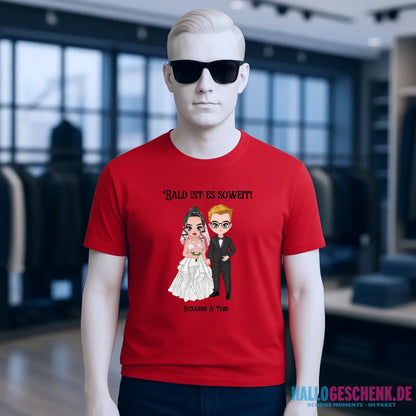 5in1: Hochzeitspaar personalisierbar - Unisex Premium T-Shirt XS-5XL aus Bio-Baumwolle für Damen & Herren