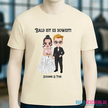 5in1: Hochzeitspaar personalisierbar - Unisex Premium T-Shirt XS-5XL aus Bio-Baumwolle für Damen & Herren