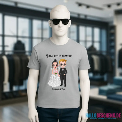 5in1: Hochzeitspaar personalisierbar - Unisex Premium T-Shirt XS-5XL aus Bio-Baumwolle für Damen & Herren