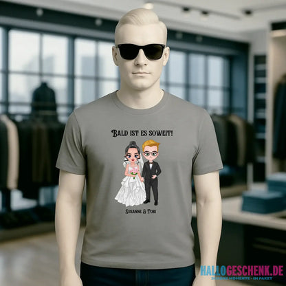 5in1: Hochzeitspaar personalisierbar - Unisex Premium T-Shirt XS-5XL aus Bio-Baumwolle für Damen & Herren