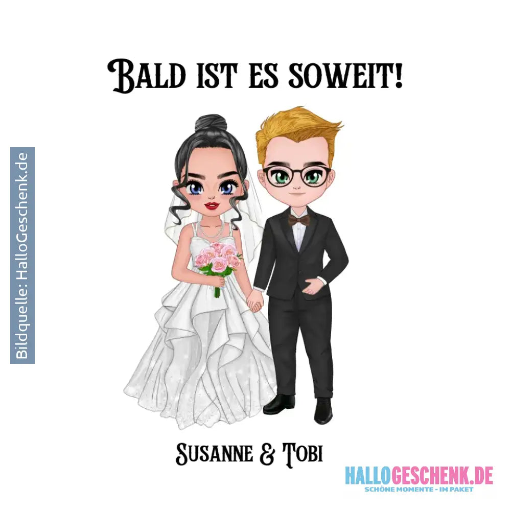 5in1: Hochzeitspaar • STICKER 20x20 cm (Aufkleber) - White / OneSize / ausgestanzter Sticker 20x20 cm (Aufkleber)