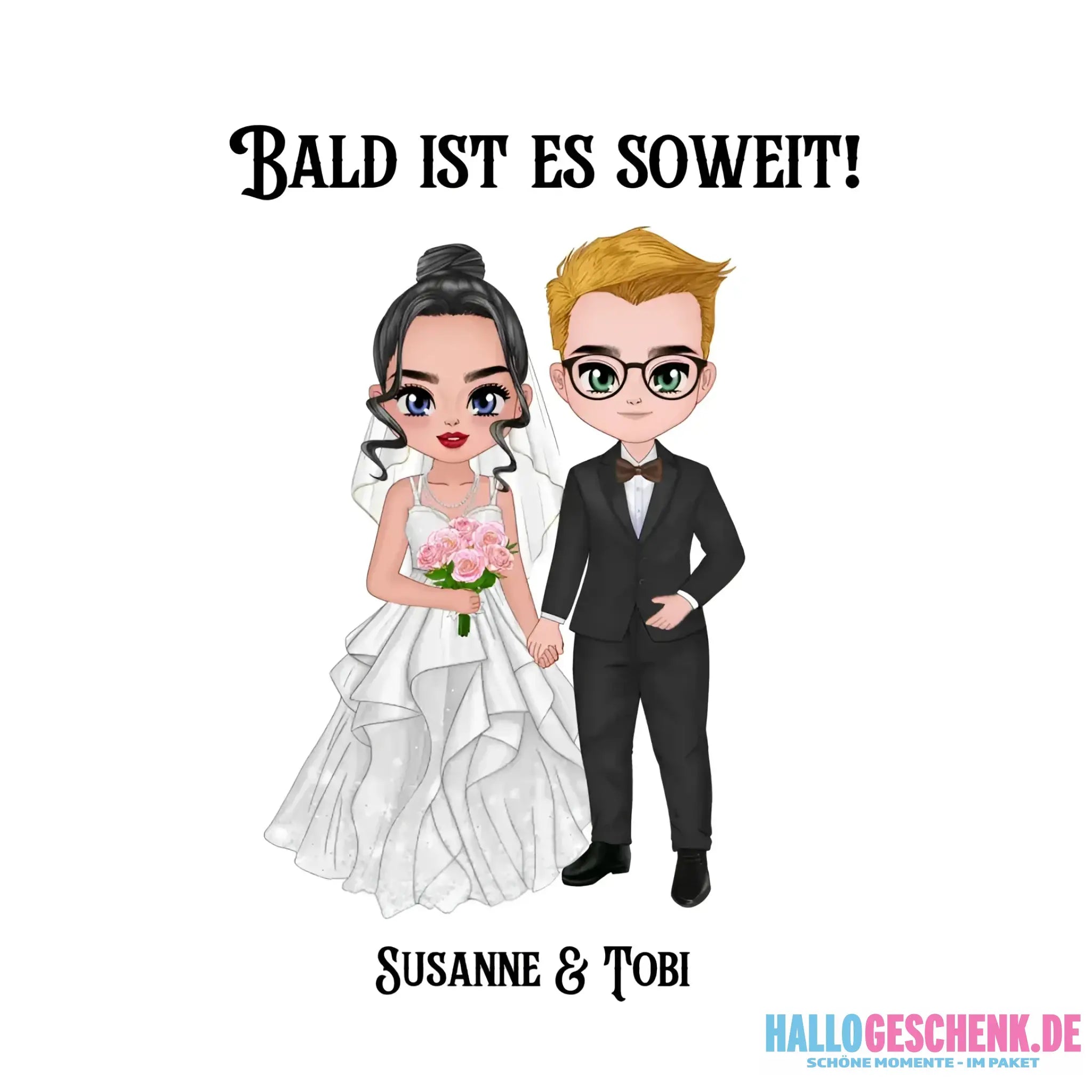 5in1: Hochzeitspaar • STICKER 20x20 cm (Aufkleber) - White / OneSize / ausgestanzter Sticker 20x20 cm (Aufkleber)