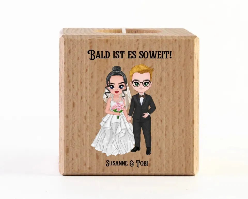 5in1: Hochzeitspaar - Teelichthalter von HalloGeschenk.de