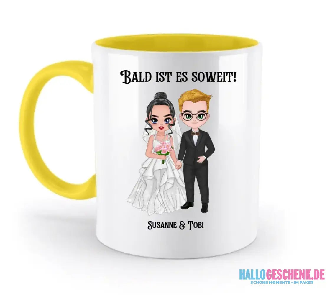 5in1: Hochzeitspaar - zweifarbige Tasse