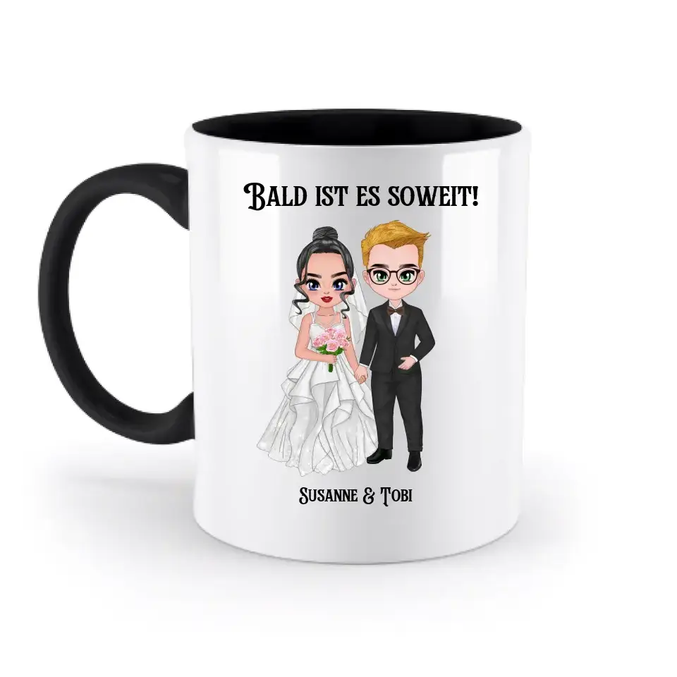 5in1: Hochzeitspaar - zweifarbige Tasse