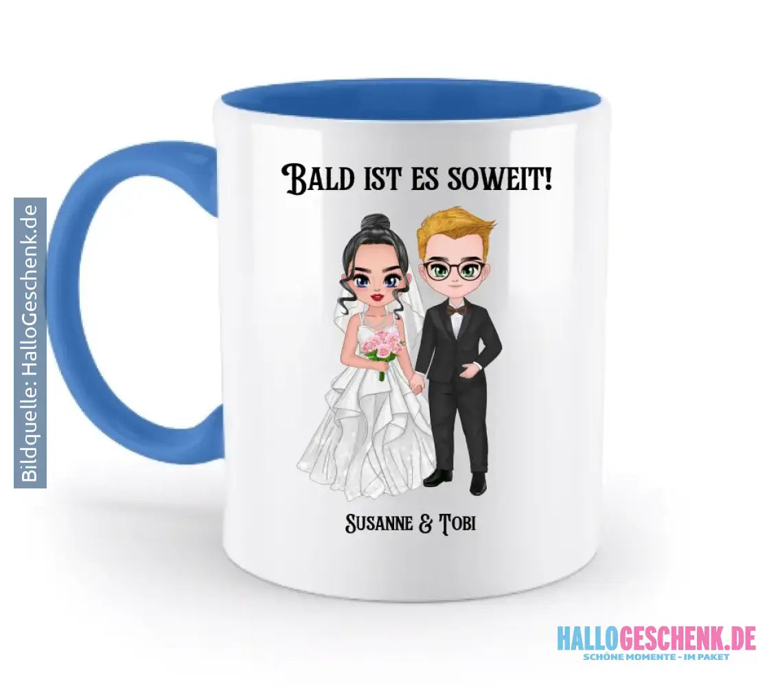 5in1: Hochzeitspaar - zweifarbige Tasse