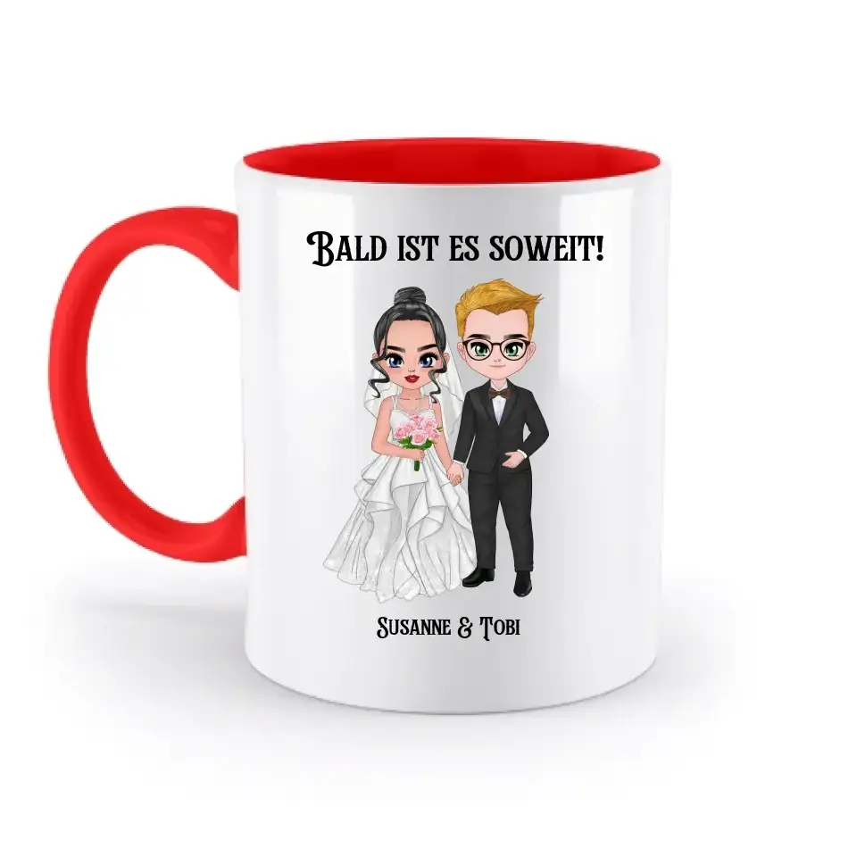 5in1: Hochzeitspaar - zweifarbige Tasse