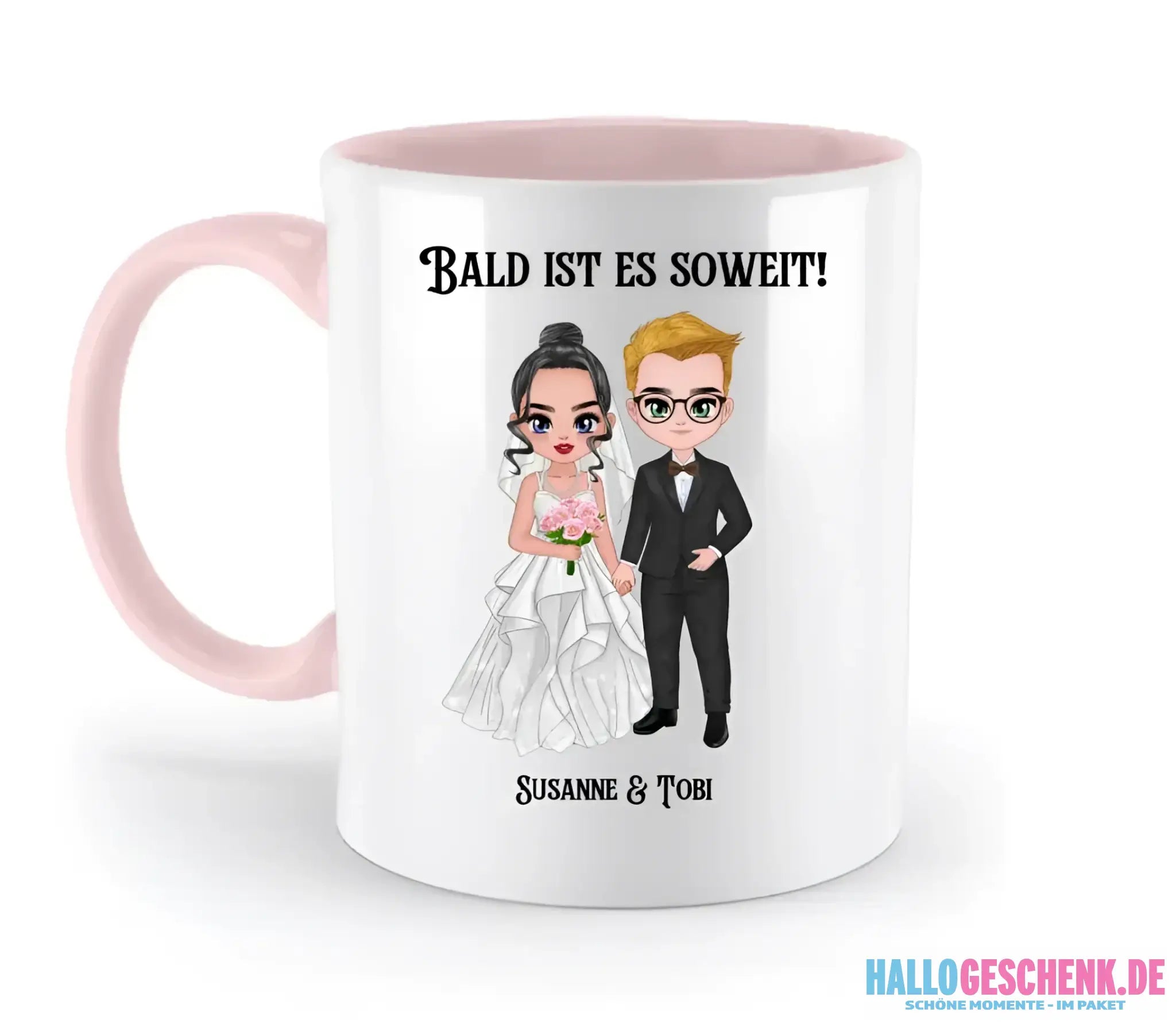 5in1: Hochzeitspaar - zweifarbige Tasse