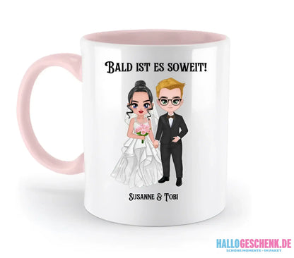 5in1: Hochzeitspaar - zweifarbige Tasse