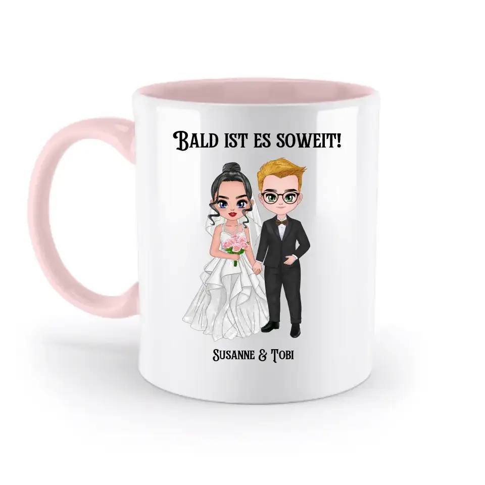 5in1: Hochzeitspaar - zweifarbige Tasse