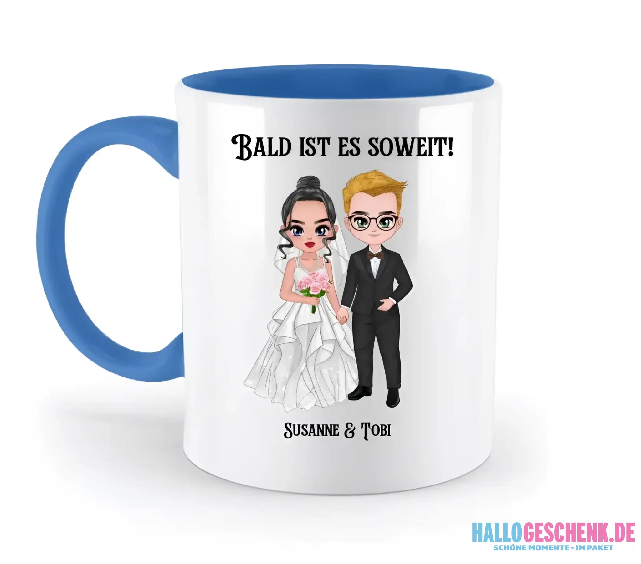 5in1: Hochzeitspaar - zweifarbige Tasse