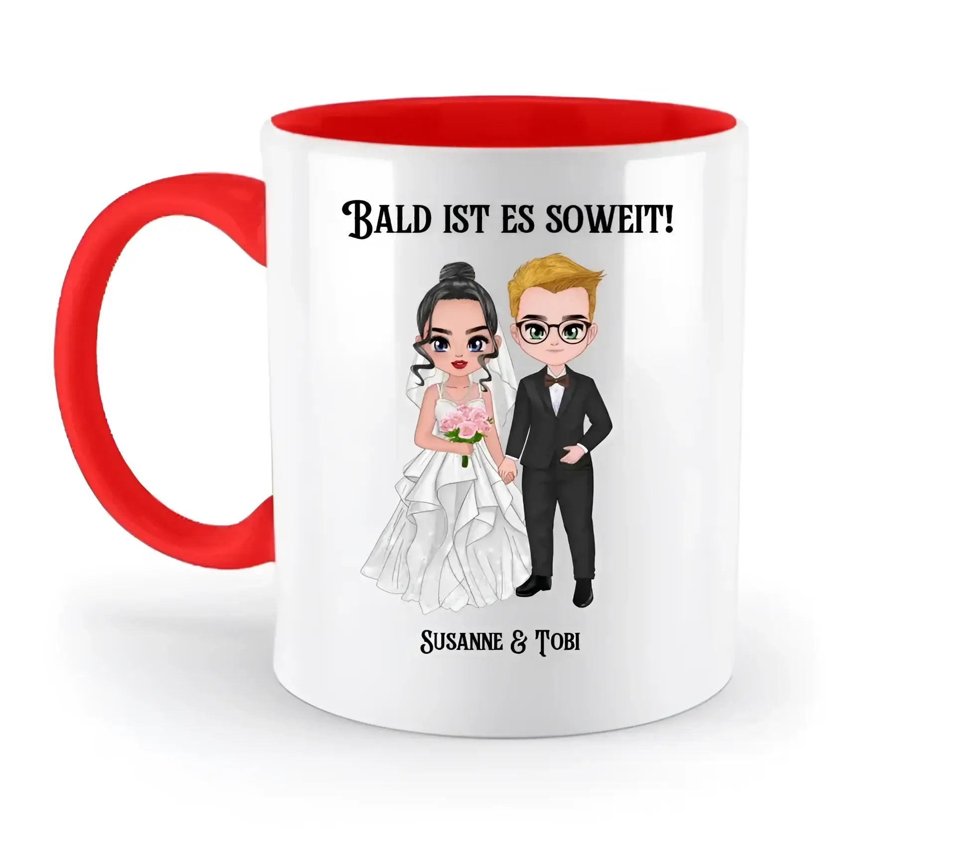 5in1: Hochzeitspaar - zweifarbige Tasse
