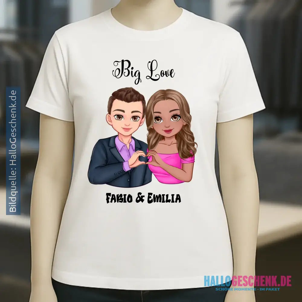 5in1: Sweet Couple - Ladies Premium T-Shirt XS-2XL aus Bio-Baumwolle für Damen