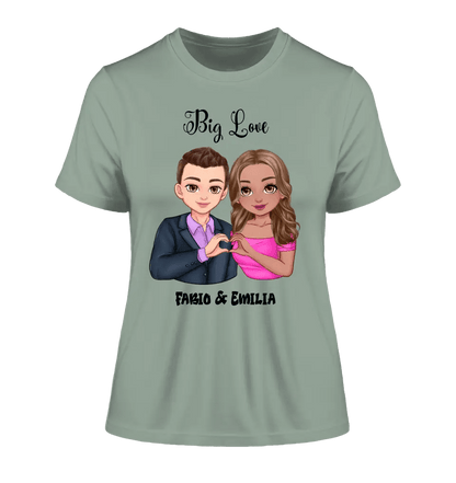 5in1: Sweet Couple - Ladies Premium T - Shirt XS - 2XL aus Bio - Baumwolle für Damen - HalloGeschenk.de #geschenkideen# #personalisiert# #geschenk#