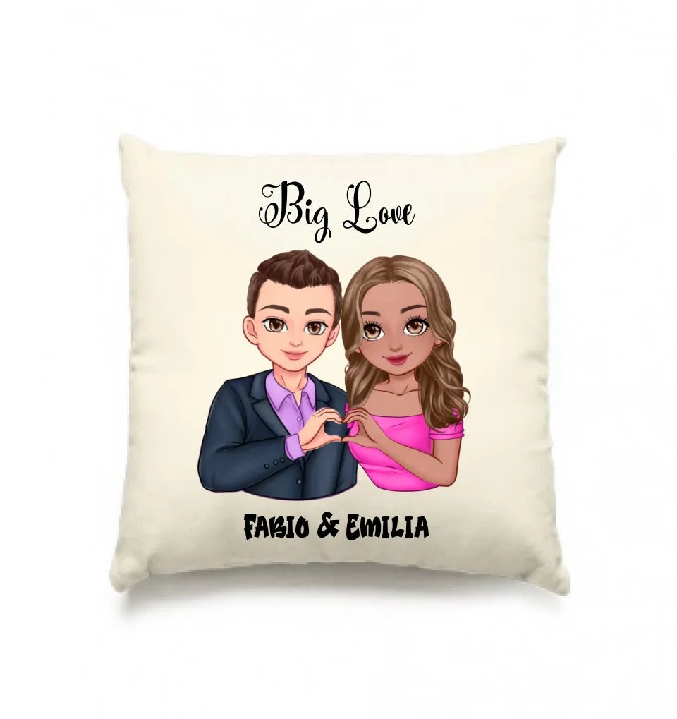 5in1: Sweet Couple (personalisierbar) - Kissen 40x40 cm von HalloGeschenk.de