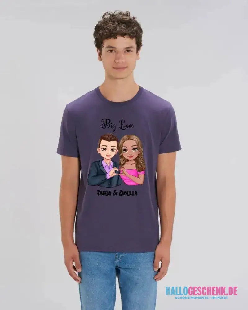 5in1: Sweet Couple personalisierbar - T-Shirt Unisex Bio-Baumwolle