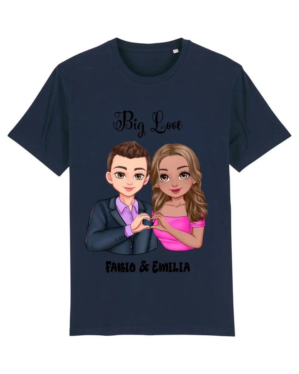 5in1: Sweet Couple (personalisierbar) - T - Shirt Unisex Bio - Baumwolle - HalloGeschenk.de #geschenkideen# #personalisiert# #geschenk#