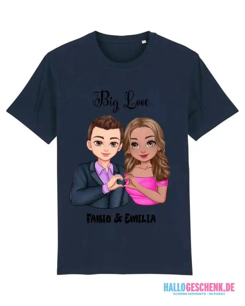 5in1: Sweet Couple personalisierbar - T-Shirt Unisex Bio-Baumwolle