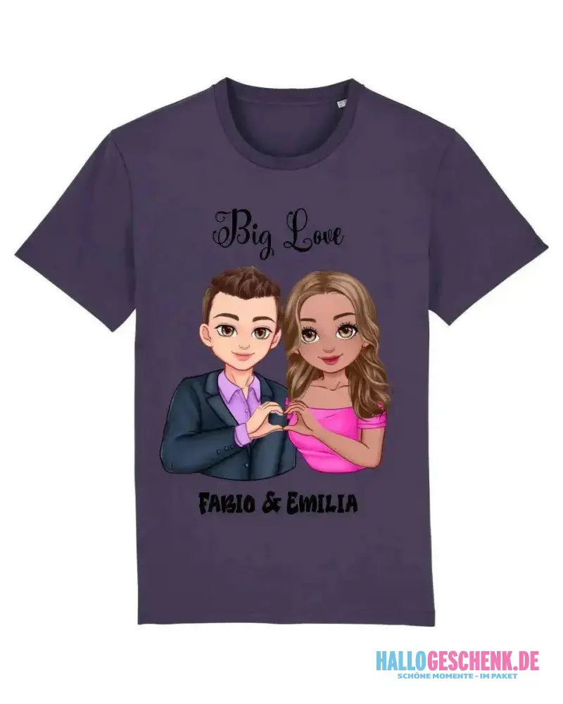 5in1: Sweet Couple personalisierbar - T-Shirt Unisex Bio-Baumwolle