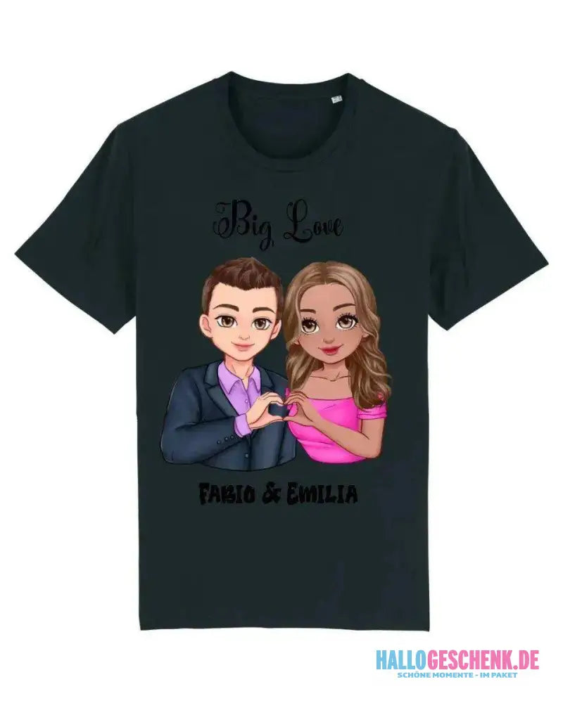 5in1: Sweet Couple personalisierbar - T-Shirt Unisex Bio-Baumwolle