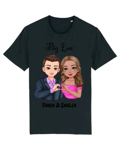 5in1: Sweet Couple (personalisierbar) - T - Shirt Unisex Bio - Baumwolle - HalloGeschenk.de #geschenkideen# #personalisiert# #geschenk#