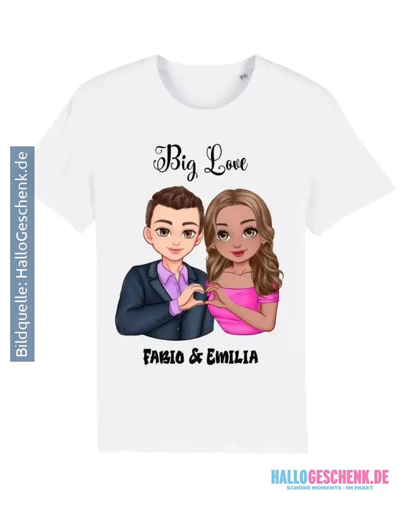 5in1: Sweet Couple personalisierbar - T-Shirt Unisex Bio-Baumwolle
