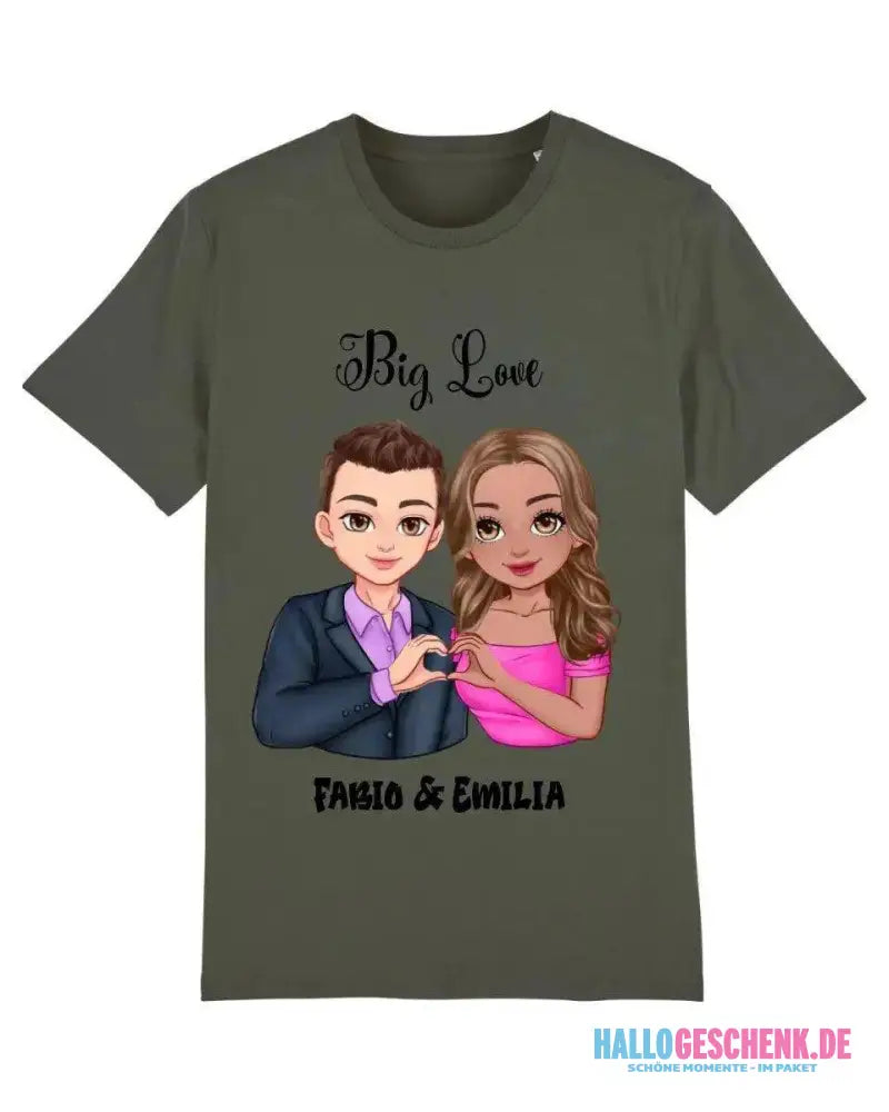 5in1: Sweet Couple personalisierbar - T-Shirt Unisex Bio-Baumwolle