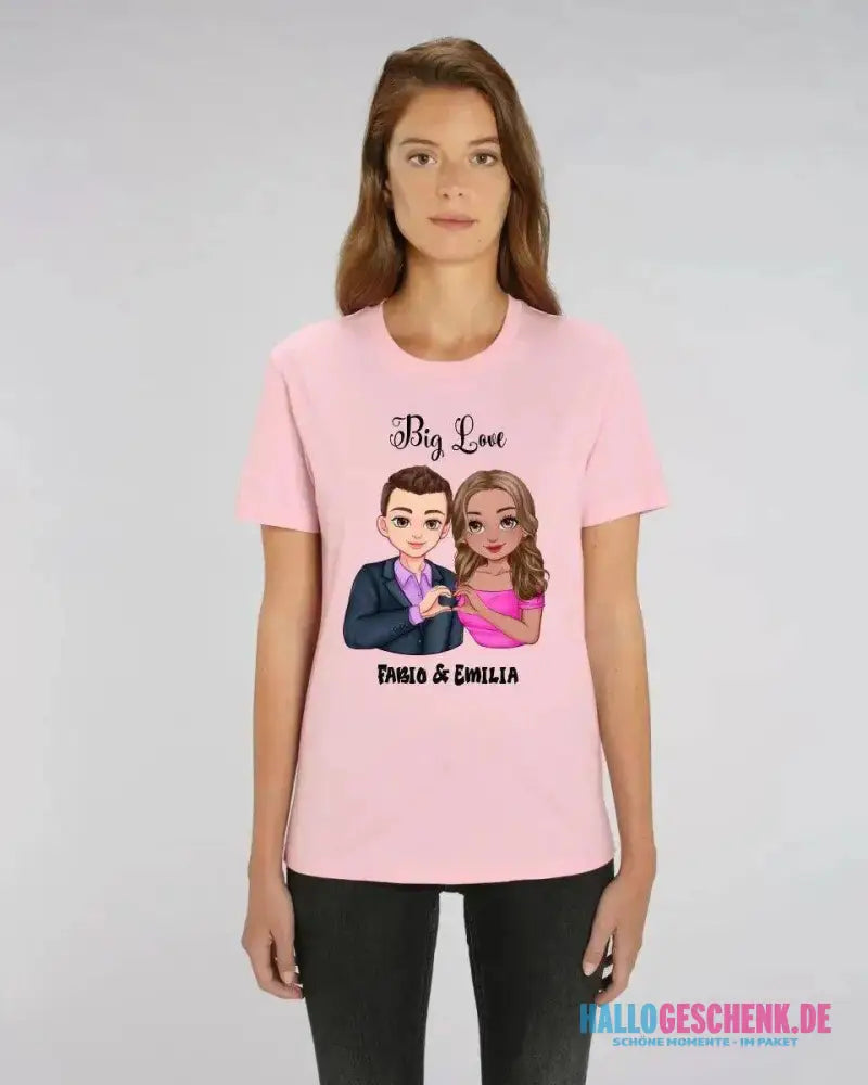 5in1: Sweet Couple personalisierbar - T-Shirt Unisex Bio-Baumwolle