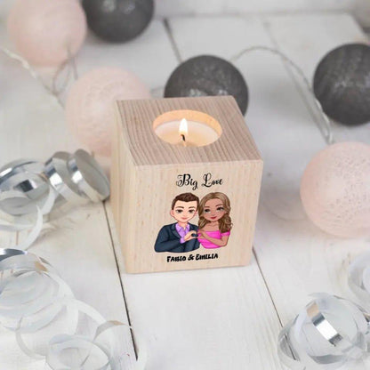 5in1: Sweet Couple (personalisierbar) - Teelichthalter/Kerzenständer - HalloGeschenk.de #geschenkideen# #personalisiert# #geschenk#