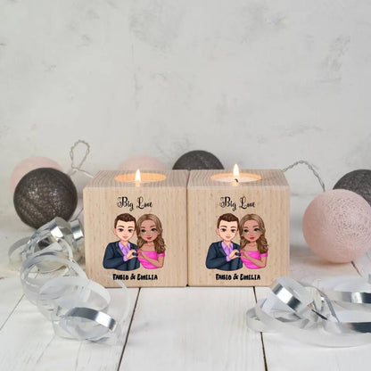 5in1: Sweet Couple (personalisierbar) - Teelichthalter/Kerzenständer - HalloGeschenk.de