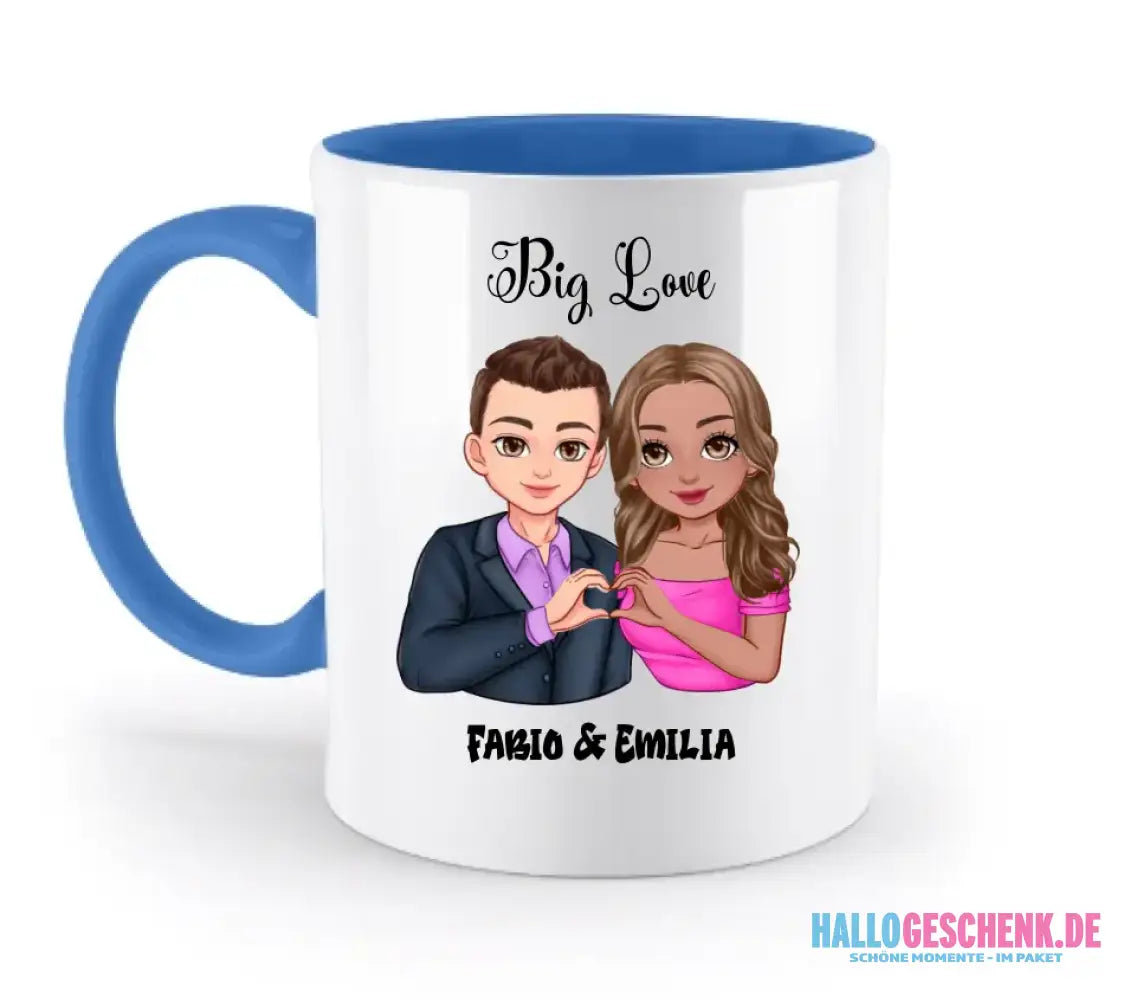 5in1: Sweet Couple personalisierbar - Zweifarbige Tasse
