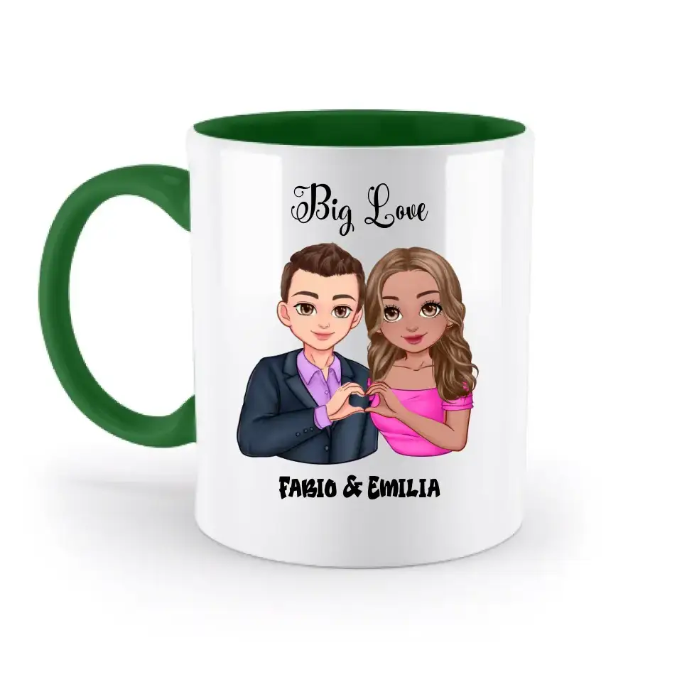 5in1: Sweet Couple personalisierbar - Zweifarbige Tasse