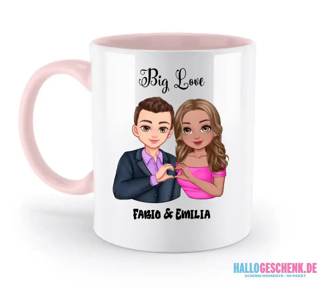 5in1: Sweet Couple personalisierbar - Zweifarbige Tasse